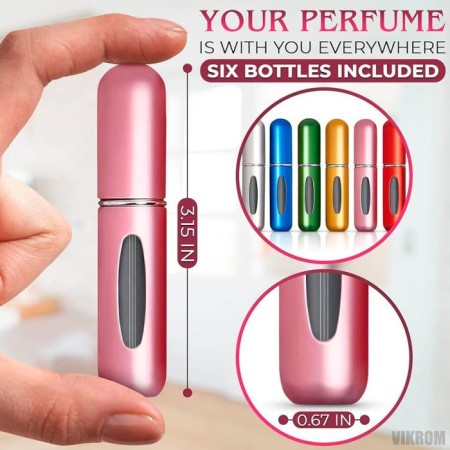 (5 Pcs)- 5ml Portable Mini Refillable Perfume Bottle