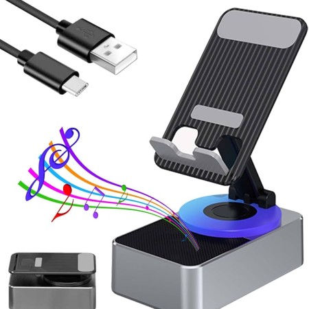 3 in1 Portable Foldable Mobile Phone Holder with Bluetooth Speaker