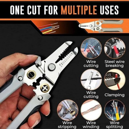 Multifunctional wire stripping pliers