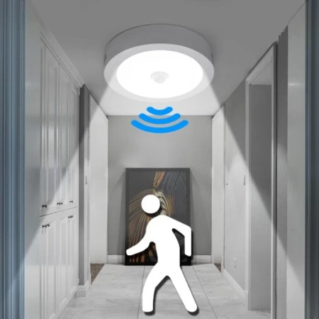 Smart Body Induction Lamp Pure White With Switch Motion Sensor Light
